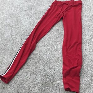 Selling cute red leggings with an adjustable waist